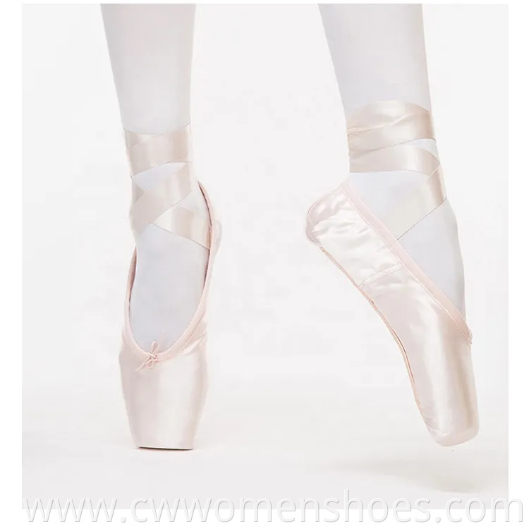 Premium Adult Pink Satin Pointe Ballet Shoes for Dancers